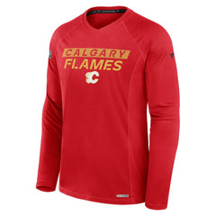 Calgary Flames Fanatics Authentic Pro Rink Tech Raglan Long Sleeve T-Shirt - Red | US 202688461