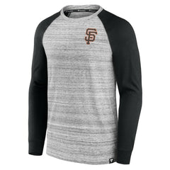 San Francisco Giants Fanatics Iconic Streaky Raglan Long Sleeve T-Shirt - Gray/Black T-shirts