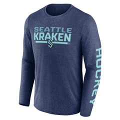 Seattle Kraken Fanatics Sweep Iconic Synthetic Long Sleeve T-Shirt - Heather Deep Sea Blue | US 202688594