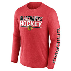 Chicago Blackhawks Fanatics Sweep Iconic Synthetic Long Sleeve T-Shirt - Heather Red | US 202688600