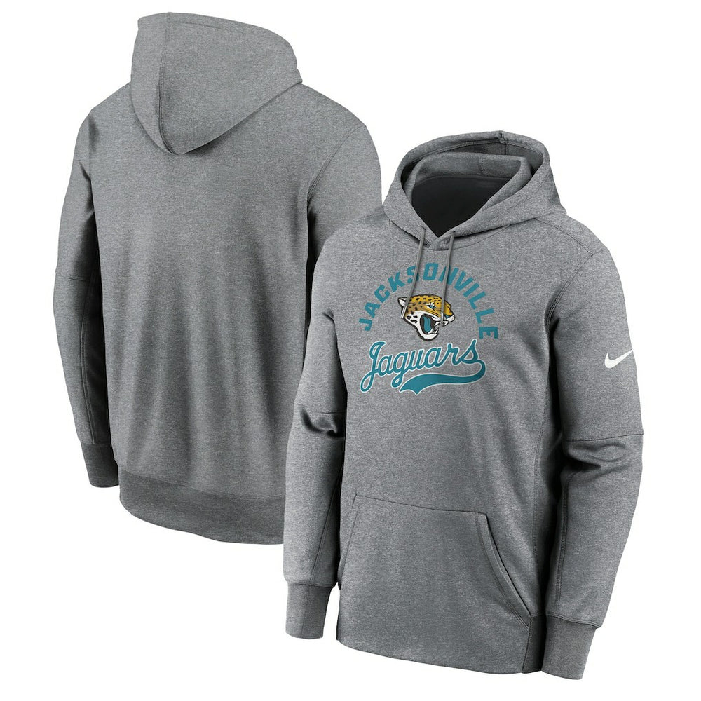Jacksonville Jaguars Performance Fleece Pullover Hoodie - Heather Gray Hoodies
