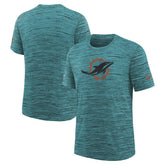 Miami Dolphins Youth 2025 Rivalries Collection Sideline Velocity Dri-FIT T-Shirt - Turbo Green T-shirts