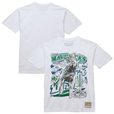 Dirk Nowitzki Dallas Mavericks Hardwood Classics Chalked Up T-Shirt White - Mitchell & Ness