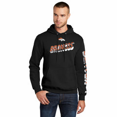 Denver Broncos Starter Wordmark Logo Pullover Hoodie - Black Hoodies