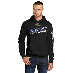 Baltimore Ravens Starter Wordmark Logo Pullover Hoodie - Black Hoodies