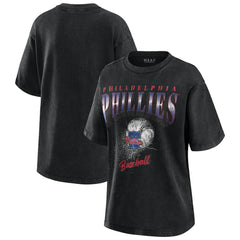 Philadelphia Phillies WEAR by Erin Andrews Women's Oversized Boyfriend T-Shirt - Charcoal T-shirts