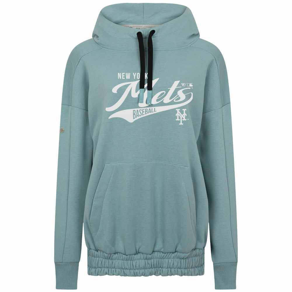 New York Mets Levelwear Women's Waterfall Glide Pullover Hoodie - Blue Hoodies