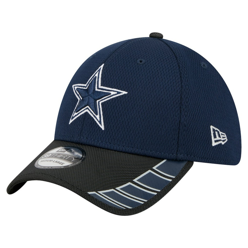 Dallas Cowboys New Era Visor Hit 39THIRTY Flex Hat - Navy/Black Hats