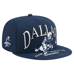 Dallas Cowboys New Era Throwback Oversized 59FIFTY Fitted Hat - Navy Hats