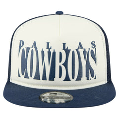 Dallas Cowboys New Era Cutout A-Frame 9FIFTY Snapback Hat - Cream/Navy Hats