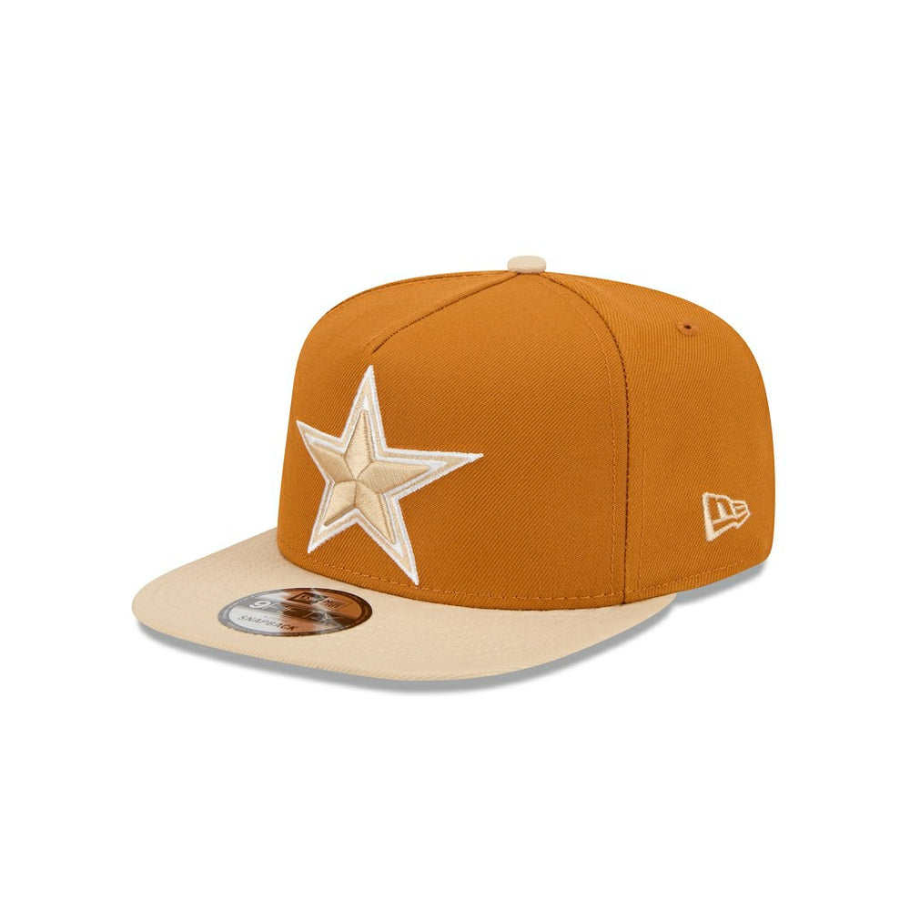 Dallas Cowboys New Era Two-Tone Color Pack A-Frame 9FIFTY Snapback Hat - Brown/Light Beige Hats