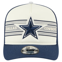 Dallas Cowboys New Era Youth Banner A-Frame 9FIFTY Trucker Snapback Hat - Cream/Navy Hats