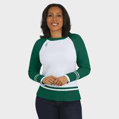 New York Jets WEAR by Erin Andrews Women's Colorblock Raglan Sweater - White/Green