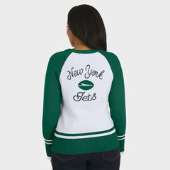 New York Jets WEAR by Erin Andrews Women's Colorblock Raglan Sweater - White/Green