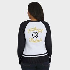 Pittsburgh Steelers WEAR by Erin Andrews Women's Colorblock Raglan Sweater - White/Black