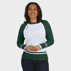 Green Bay Packers WEAR by Erin Andrews Women's Colorblock Raglan Sweater - White/Green