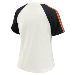 Cincinnati Bengals WEAR by Erin Andrews Women's Sleeve Stripe Distressed Raglan T-Shirt - White T-shirts