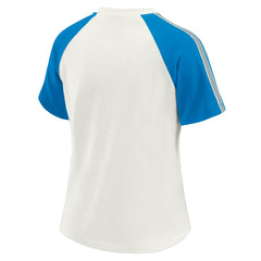 Detroit Lions WEAR by Erin Andrews Women's Sleeve Stripe Distressed Raglan T-Shirt - White T-shirts