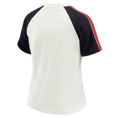 Houston Texans WEAR by Erin Andrews Women's Sleeve Stripe Distressed Raglan T-Shirt - White T-shirts