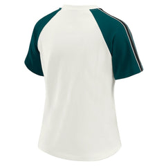 Philadelphia Eagles WEAR by Erin Andrews Women's Sleeve Stripe Distressed Raglan T-Shirt - White T-shirts