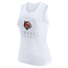 Cincinnati Bengals WEAR by Erin Andrews Women's Ribbed Graphic Tank Top - White Tops