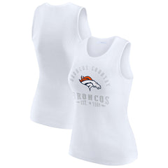 Denver Broncos WEAR by Erin Andrews Women's Ribbed Graphic Tank Top - White Tops