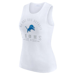 Detroit Lions WEAR by Erin Andrews Women's Ribbed Graphic Tank Top - White Tops