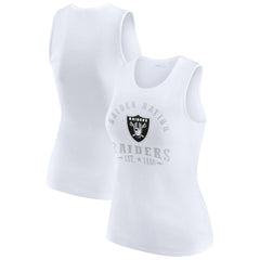 Las Vegas Raiders WEAR by Erin Andrews Women's Ribbed Graphic Tank Top - White Tops