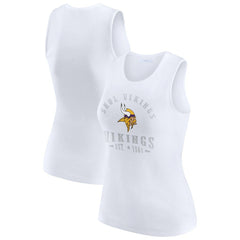 Minnesota Vikings WEAR by Erin Andrews Women's Ribbed Graphic Tank Top - White Tops
