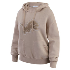 Detroit Lions WEAR by Erin Andrews Women's Washed Pullover Crewdie - Tan Pullover