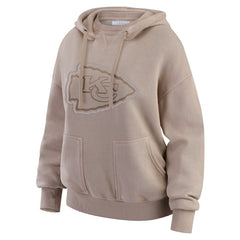 Kansas City Chiefs WEAR by Erin Andrews Women's Washed Pullover Crewdie - Tan Pullover