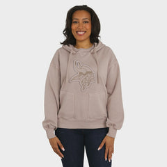 Minnesota Vikings WEAR by Erin Andrews Women's Washed Pullover Crewdie - Tan Pullover