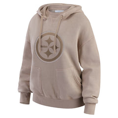 Pittsburgh Steelers WEAR by Erin Andrews Women's Washed Pullover Crewdie - Tan Pullover