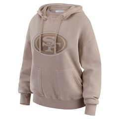 San Francisco 49ers WEAR by Erin Andrews Women's Washed Pullover Crewdie - Tan Pullover
