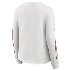 Washington Commanders WEAR by Erin Andrews Women's Graphic Waffle Long-Sleeve T-Shirt - White T-shirts
