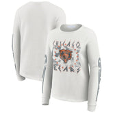 Chicago Bears WEAR by Erin Andrews Women's Graphic Waffle Long-Sleeve T-Shirt - White T-shirts