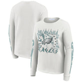 Philadelphia Eagles WEAR by Erin Andrews Women's Graphic Waffle Long-Sleeve T-Shirt - White T-shirts
