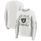 Las Vegas Raiders WEAR by Erin Andrews Women's Graphic Waffle Long-Sleeve T-Shirt - White T-shirts