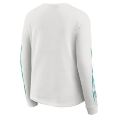 Miami Dolphins WEAR by Erin Andrews Women's Graphic Waffle Long-Sleeve T-Shirt - White T-shirts