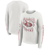 San Francisco 49ers WEAR by Erin Andrews Women's Graphic Waffle Long-Sleeve T-Shirt - White T-shirts