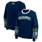 Seattle Seahawks WEAR by Erin Andrews Women's Sport Long-Sleeve T-Shirt - College Navy T-shirts