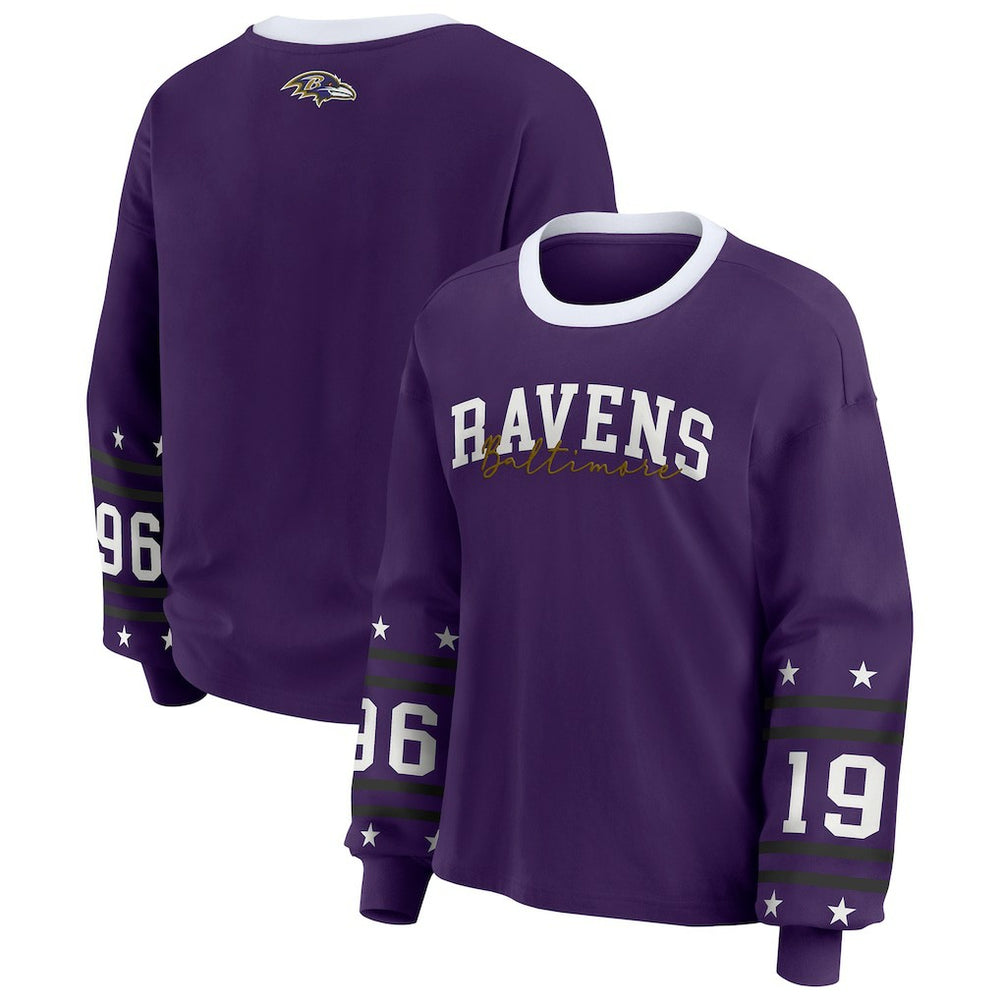 Baltimore Ravens WEAR by Erin Andrews Women's Sport Long-Sleeve T-Shirt - Purple T-shirts