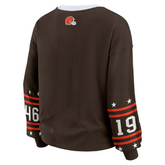 Cleveland Browns WEAR by Erin Andrews Women's Sport Long-Sleeve T-Shirt - Brown T-shirts