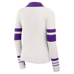 Minnesota Vikings WEAR by Erin Andrews Women's Ribbed Henley Polo Sweater - White