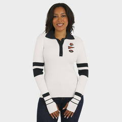 Cincinnati Bengals WEAR by Erin Andrews Women's Ribbed Henley Polo Sweater - White