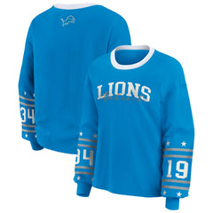 Detroit Lions WEAR by Erin Andrews Women's Plus Size Sport Long-Sleeve T-Shirt - Blue T-shirts