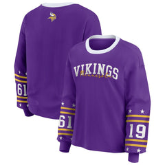 Minnesota Vikings WEAR by Erin Andrews Women's Plus Size Sport Long-Sleeve T-Shirt - Purple T-shirts