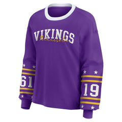 Minnesota Vikings WEAR by Erin Andrews Women's Plus Size Sport Long-Sleeve T-Shirt - Purple T-shirts