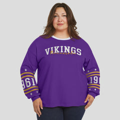 Minnesota Vikings WEAR by Erin Andrews Women's Plus Size Sport Long-Sleeve T-Shirt - Purple T-shirts