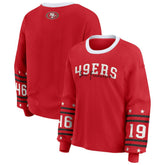 San Francisco 49ers WEAR by Erin Andrews Women's Plus Size Sport Long-Sleeve T-Shirt - Scarlet T-shirts